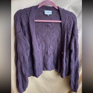 Textured Knit Cardigan (Crop)